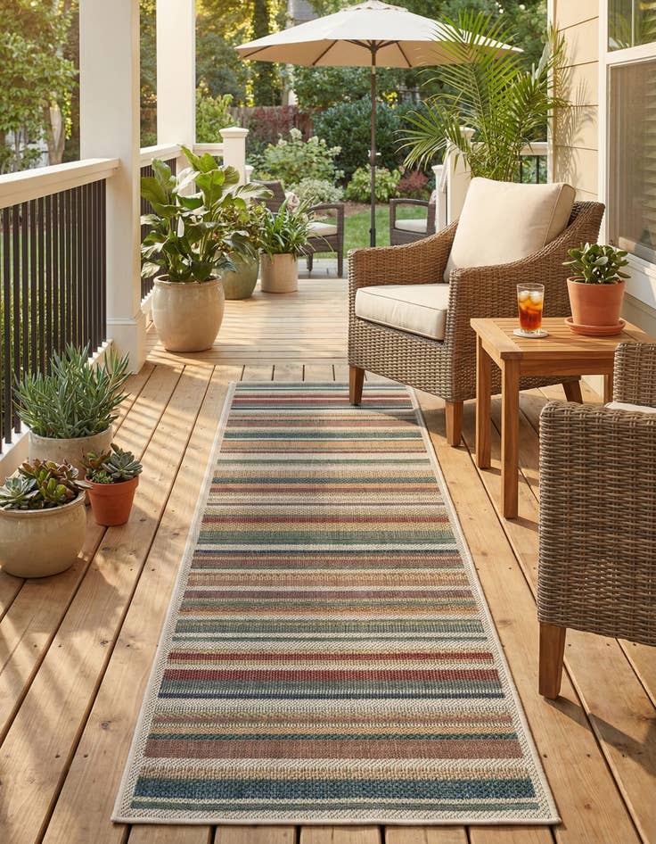 Detail image of 2' 7 x 10'  Washable Baja Indoor / Outdoor Runner Rug