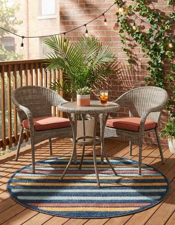 3' 3 x 3' 3 Easy-Clean Belize Indoor / Outdoor Round Rug