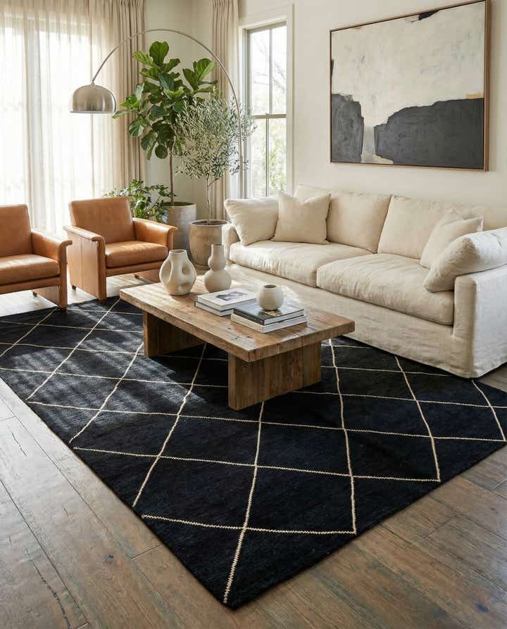 5' 7 x 8' 3 Hand Knotted Moroccan Wool Rug