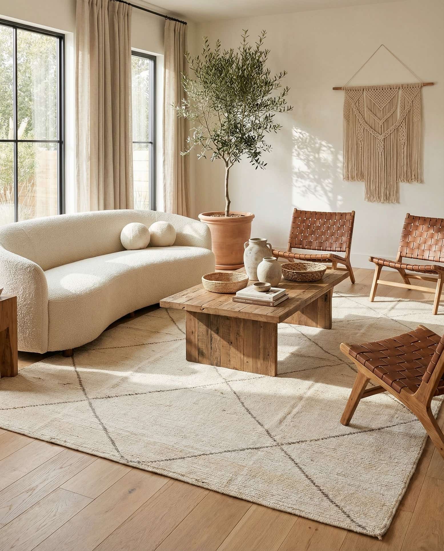 245cm x 305cm Hand Knotted Moroccan Wool Rug