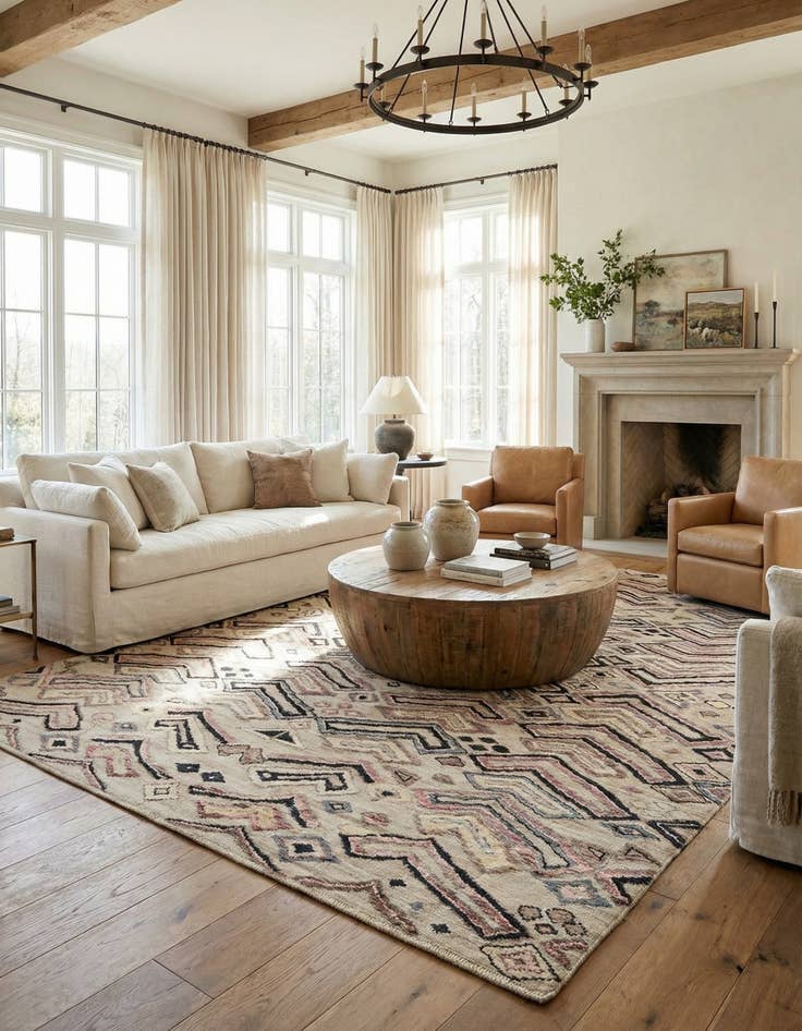 Detail image of 9' 2 x 12'  Hand Knotted Darya Wool Rug