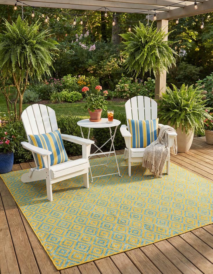 Detail image of 7' 10 x 7' 10 Easy-Clean Jill Zarin Costa Rica Indoor / Outdoor Square Rug