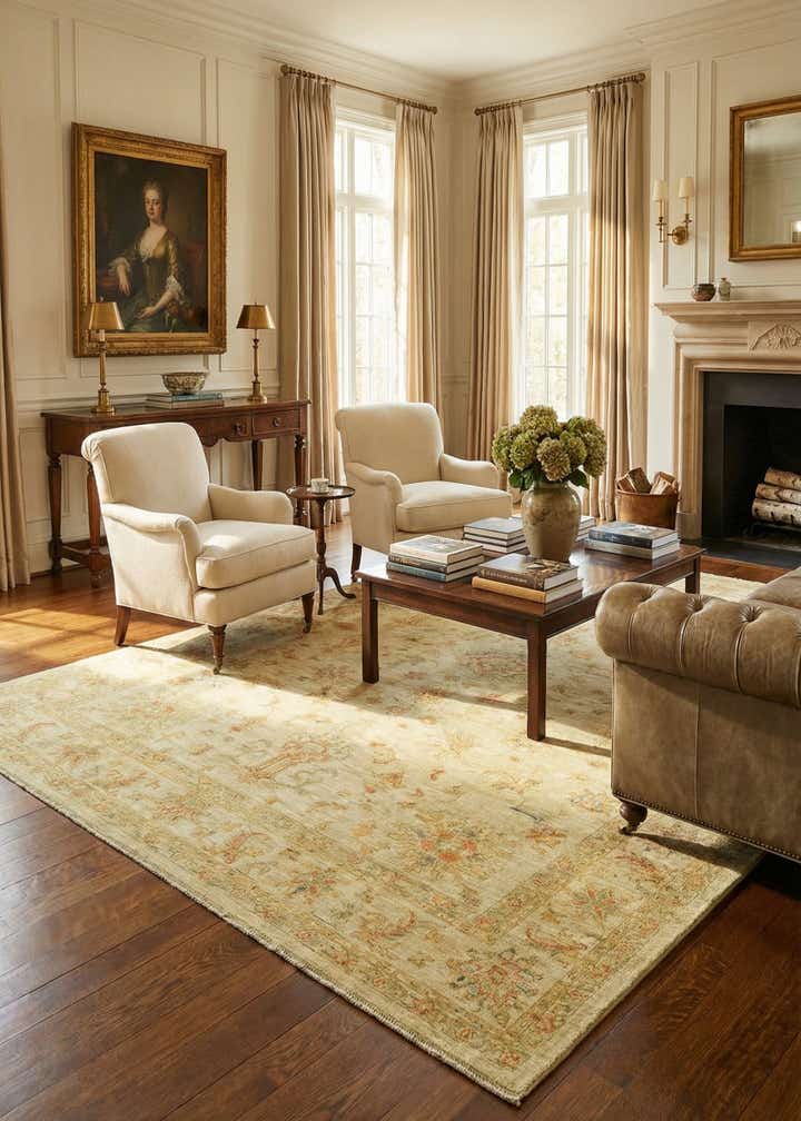 7' 1 x 9' 5 Hand Knotted Peshawar Ziegler Rug