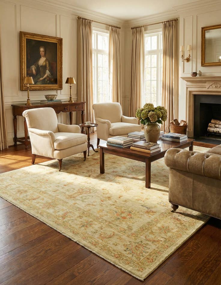 Detail image of 7' 1 x 9' 5  Hand Knotted Peshawar Ziegler Rug