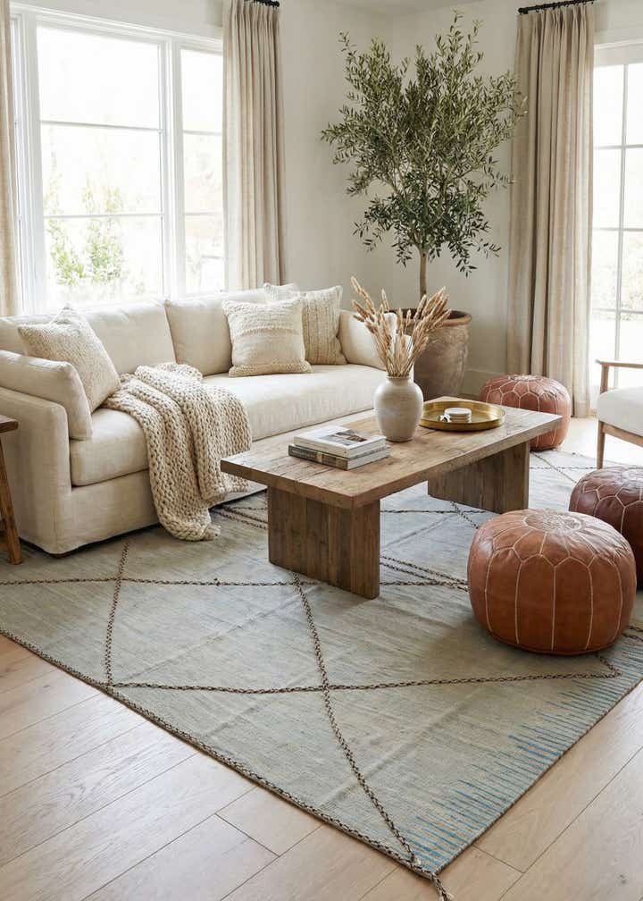 8' 6 x 9' 5 Hand Knotted Moroccan Wool Rug