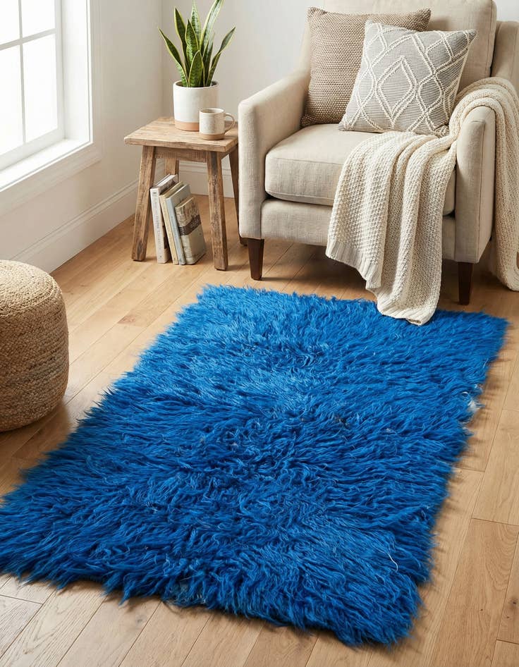 Detail image of 2' x 4'  Hand Knotted Moroccan Wool Runner Rug