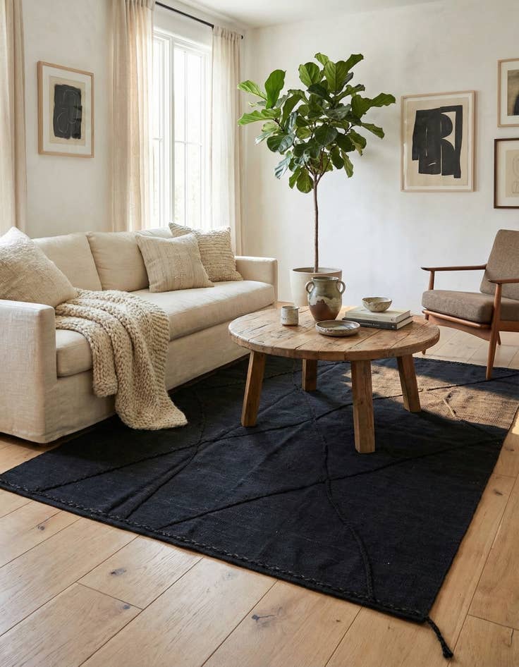 Detail image of 5' 8 x 8'  Hand Knotted Moroccan Wool Rug