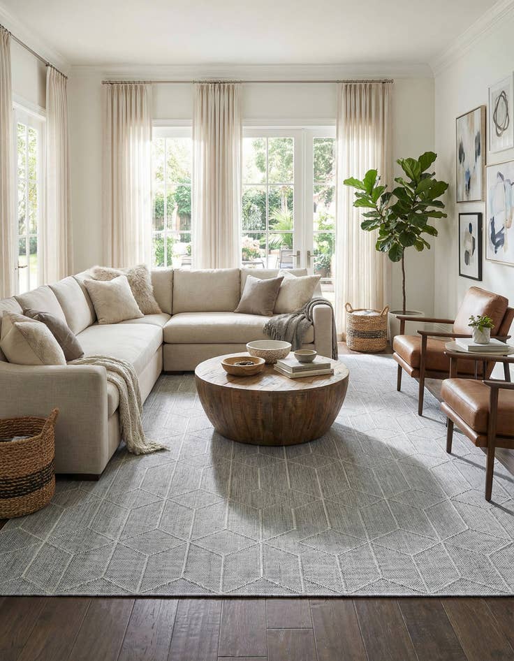 Detail image of  10' x 14' 1  Washable Lattice Indoor / Outdoor Rug