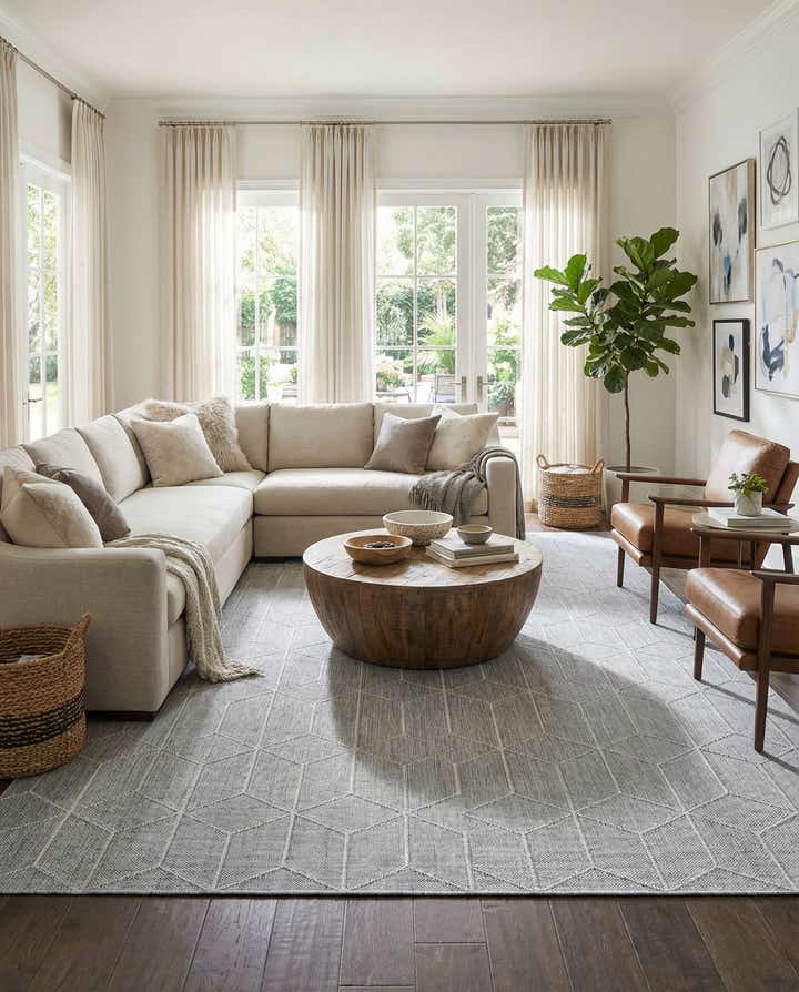 10' x 14' 1 Easy-Clean Lattice Indoor / Outdoor Rug