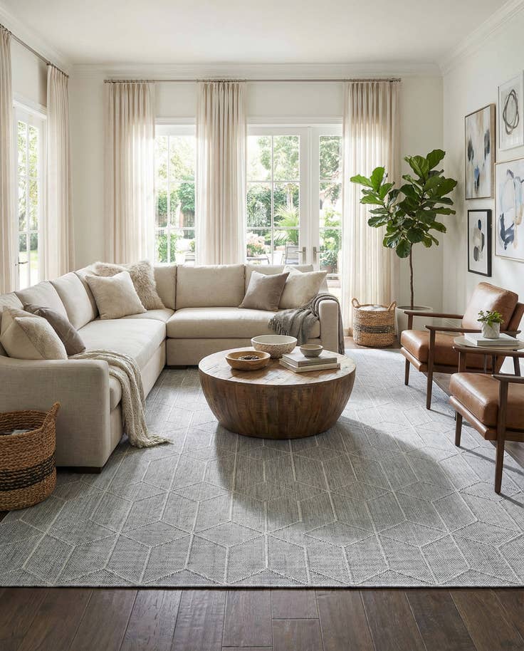 Detail image of 10' x 14' 1 Easy-Clean Lattice Indoor / Outdoor Rug