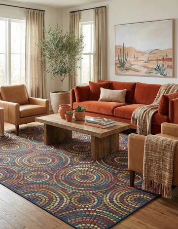 10' x 10' Easy-Clean Baja Indoor / Outdoor Square Rug