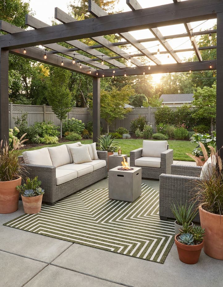 6' x 9' Easy-Clean Modern Indoor / Outdoor...