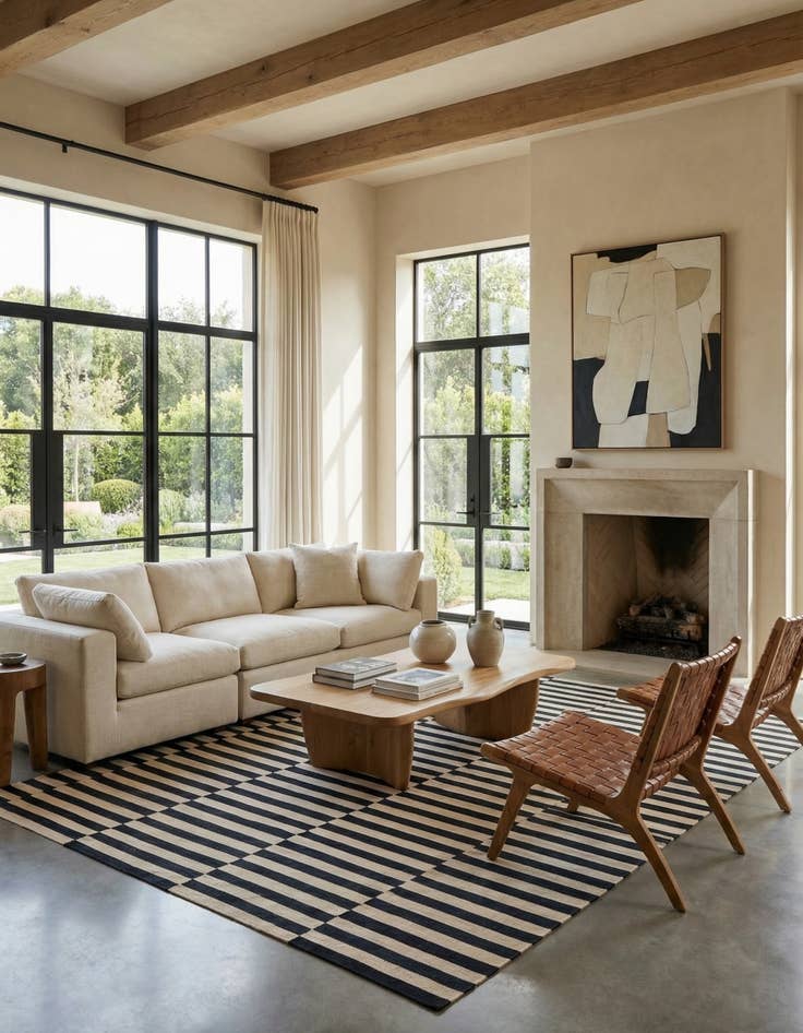 Detail image of 8' 6 x 11' 2  Hand Woven Kilim Modern Wool Rug