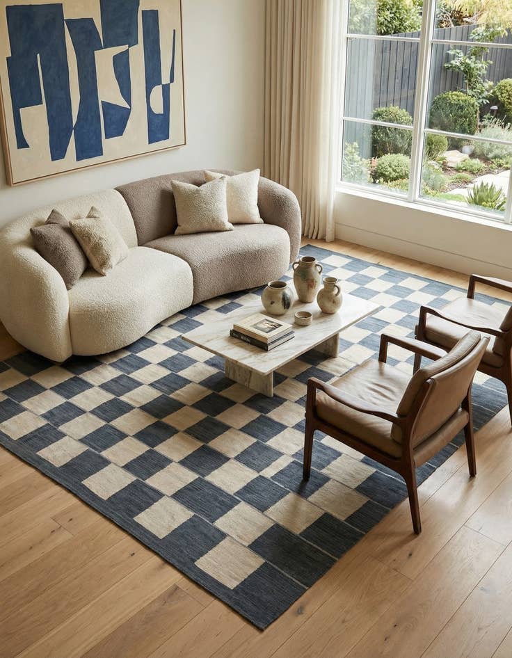 Detail image of 10' 3 x 12' 11  Hand Woven Kilim Modern Wool Rug