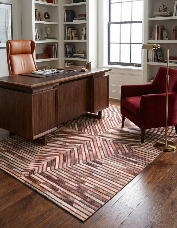 Detail image of 5' 1 x 7' 11 Cowhide Stocks Rug