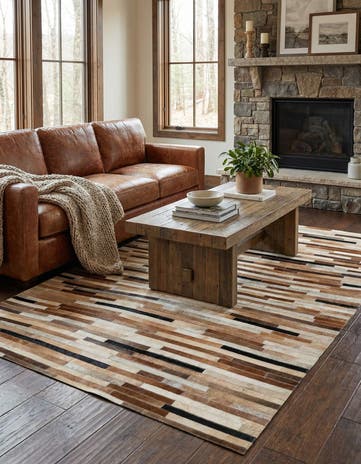 4' 1 x 6' Cowhide - Patchwork Rug