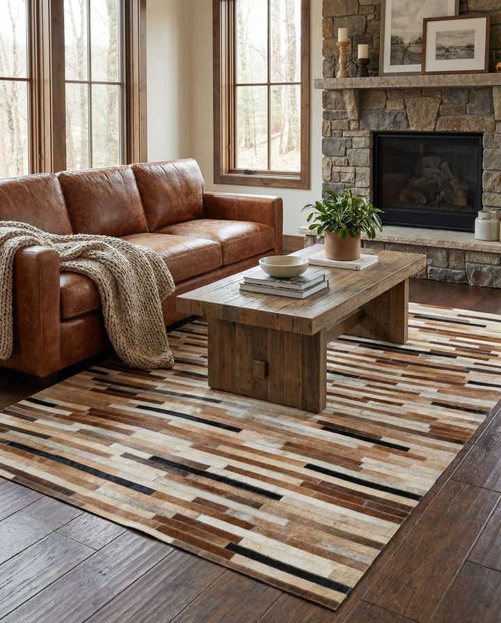 4' 1 x 6' Cowhide - Patchwork Rug