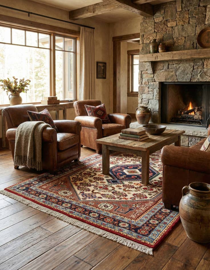 Detail image of 3' 6 x 4' 8 Nasrabad Wool Rug