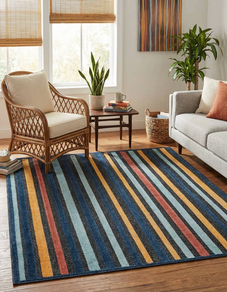 Detail image of 5' 3 x 5' 3  Washable Belize Indoor / Outdoor Square Rug