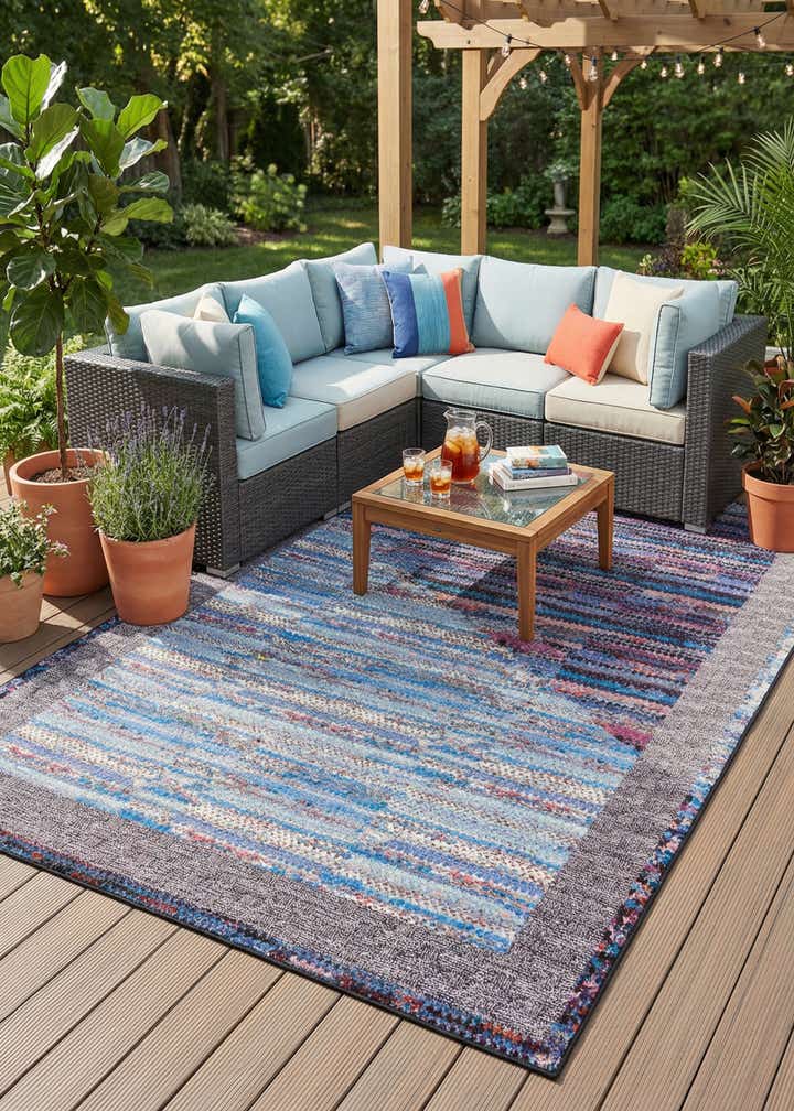 9' x 12' Easy-Clean Modern Indoor / Outdoor Rug