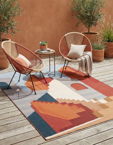 5' x 8' Easy-Clean Modern Indoor / Outdoor Rug