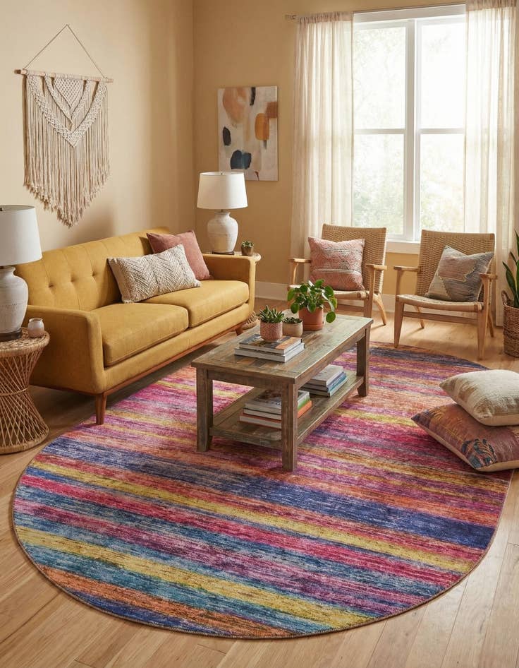 Detail image of 7' 6 x 10' 6 Asha Oval Rug