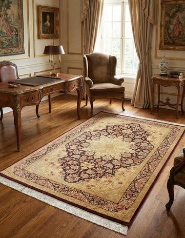 3' 4 x 5' 1 Ghom Silk Rug