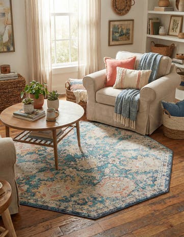 Blue Lola Octagon Rug