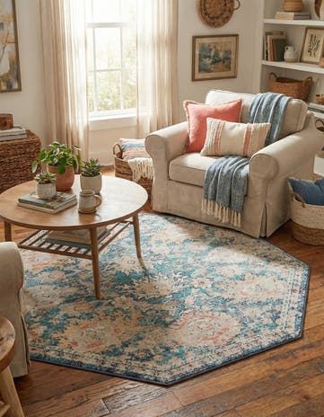Blue Lola Octagon Rug