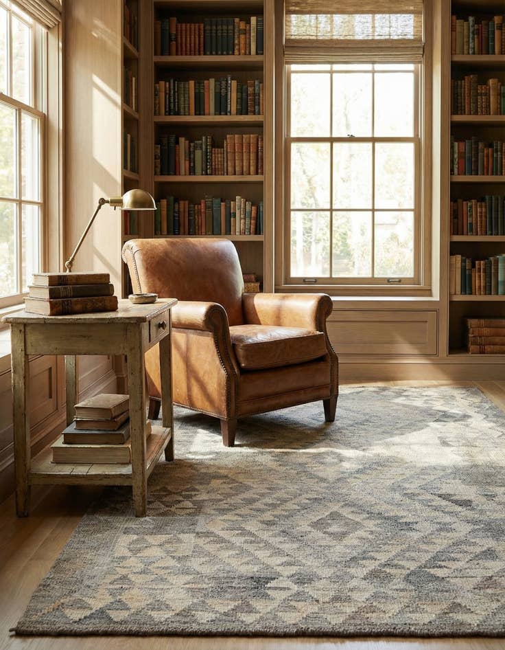 Detail image of  3' 11 x 6' Kilim Maymana Wool Rug