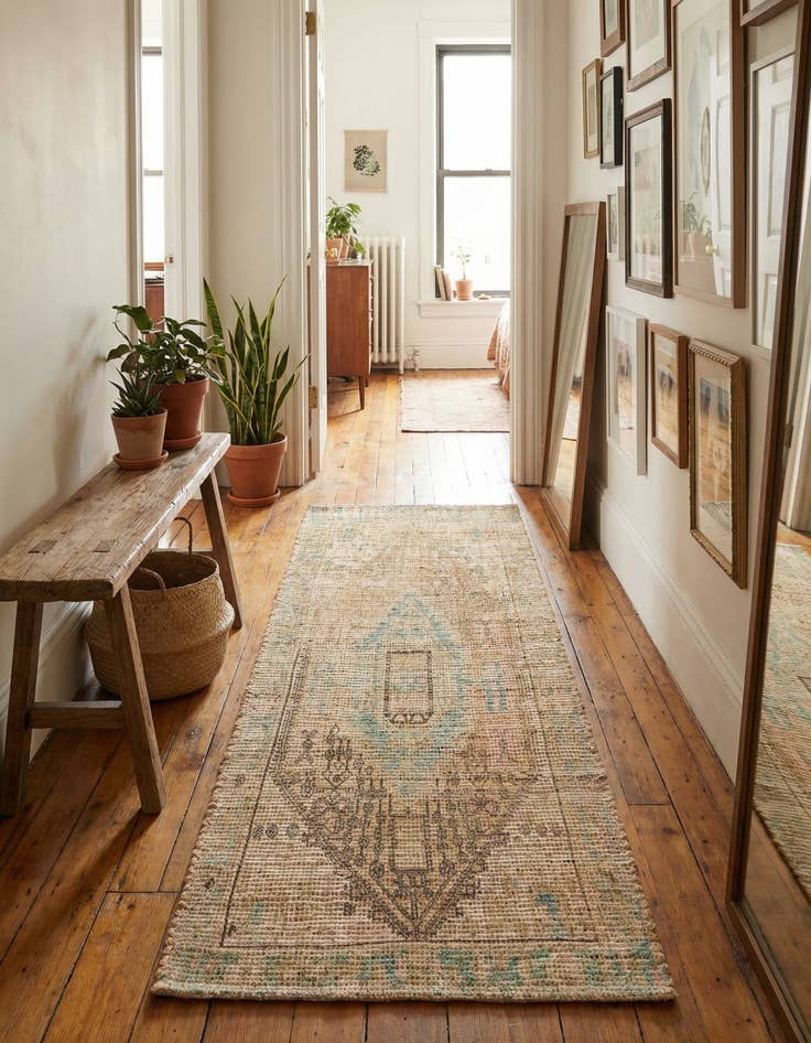 Detail image of 2' 2 x 6' 1  Hand Woven Chenille Jute Runner Rug