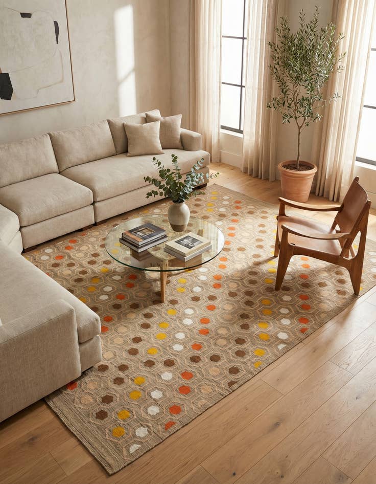 Detail image of 7' 1 x 9' 4  Hand Woven Kilim Modern Rug