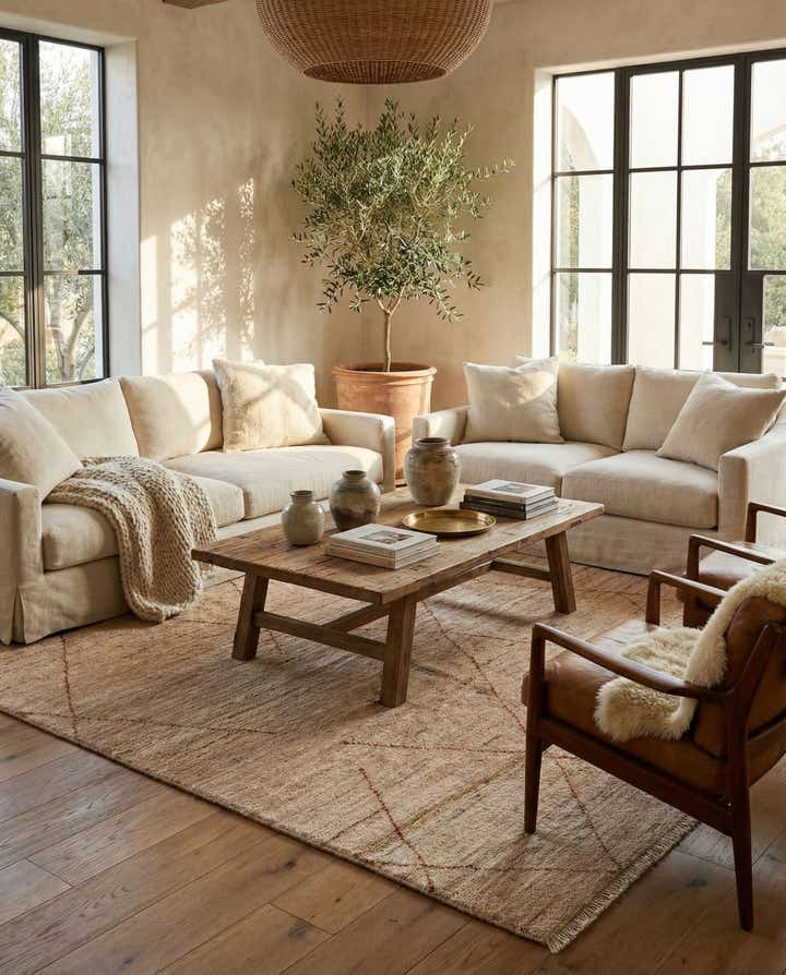 4' 8 x 6' 7 Hand Knotted Moroccan Wool Rug