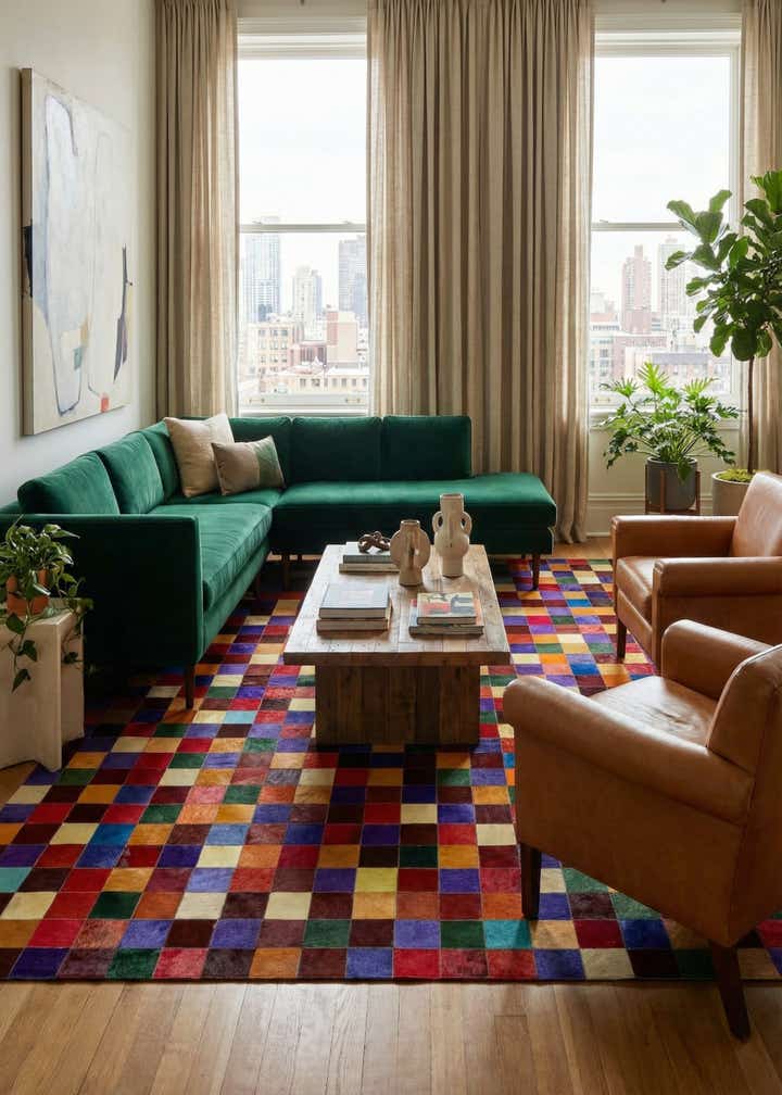 8' x 9' 10 Cowhide - Patchwork Rug