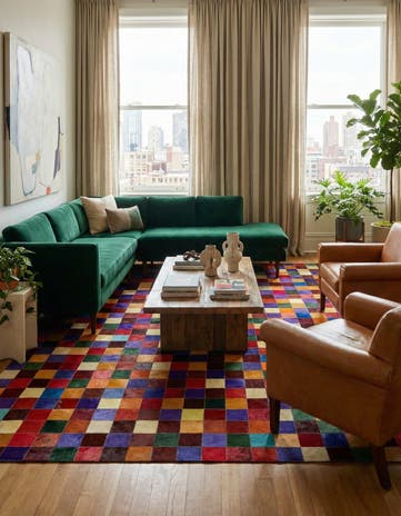 8' x 9' 10 Cowhide - Patchwork Rug