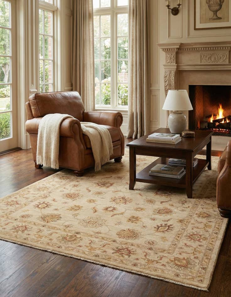 Detail image of 5' 6 x 7' 10 Hand Knotted Peshawar Ziegler Rug