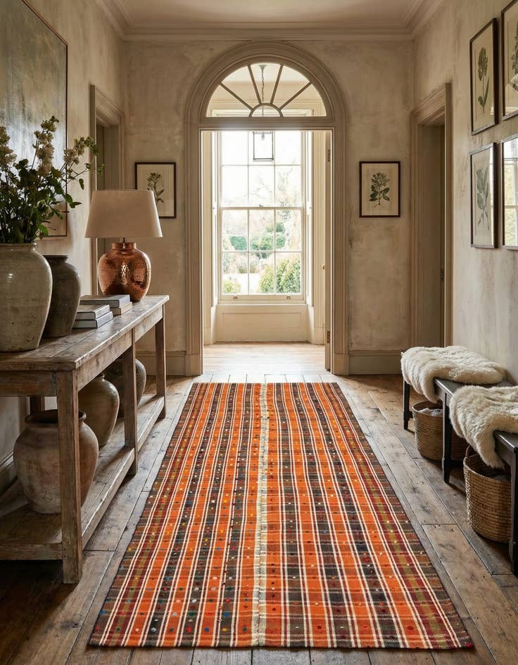 Detail image of  4' 8 x 9' Jajim Wool Runner Rug