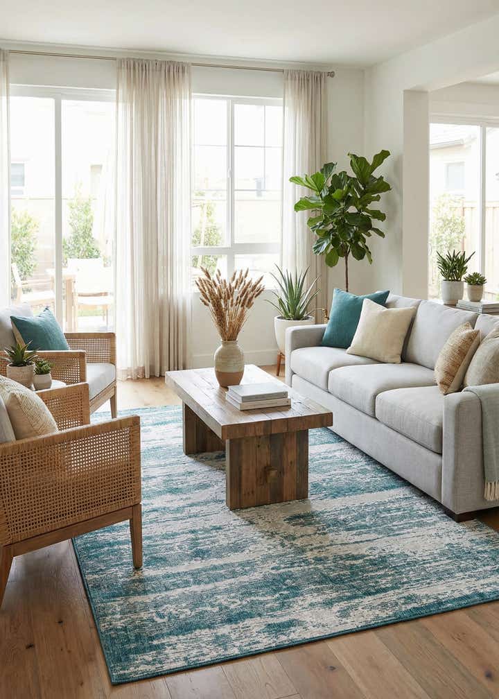 7' 10 x 11' Easy-Clean Modern Indoor / Outdoor Rug