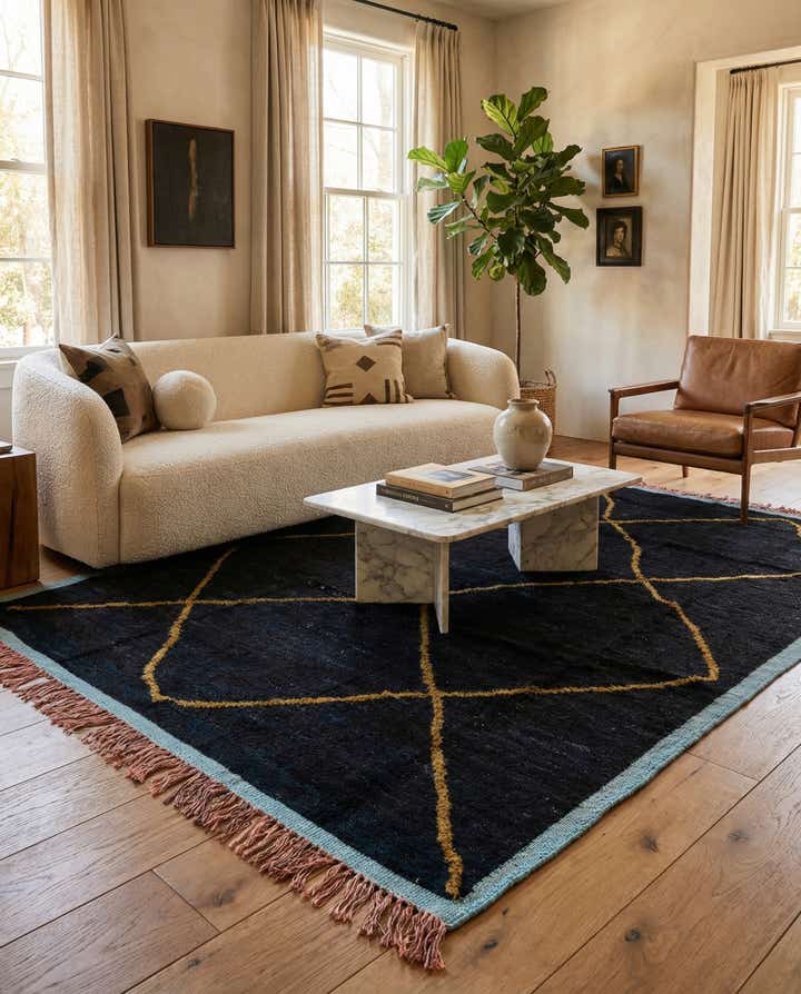 7' 8 x 10' 3 Hand Knotted Moroccan Wool Rug
