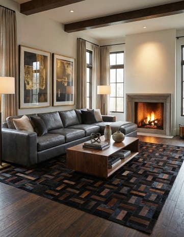 5' 3 x 8' 2 Cowhide - Patchwork Rug