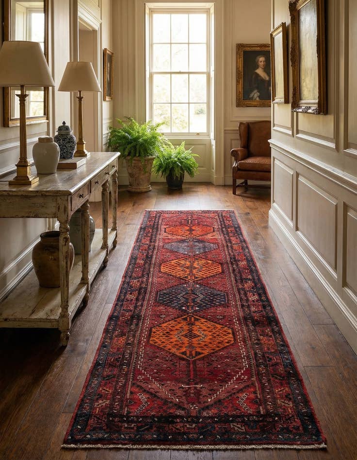 Detail image of 4' x 13' 1 Ardabil Wool Runner Rug