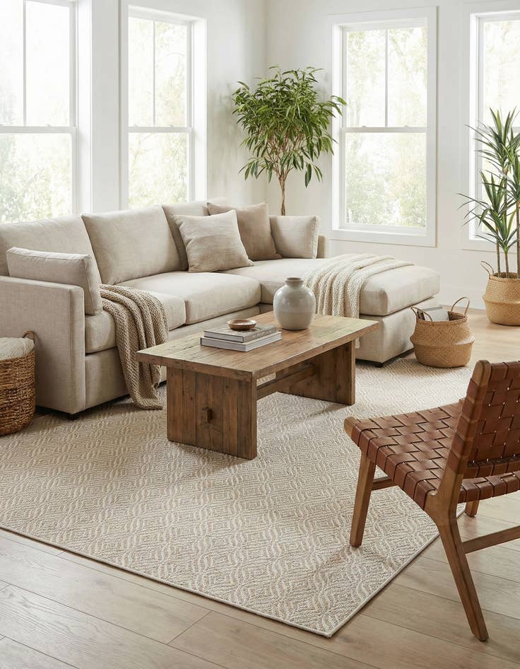 Detail image of 6' x 9' Easy-Clean Trellis Indoor / Outdoor Rug