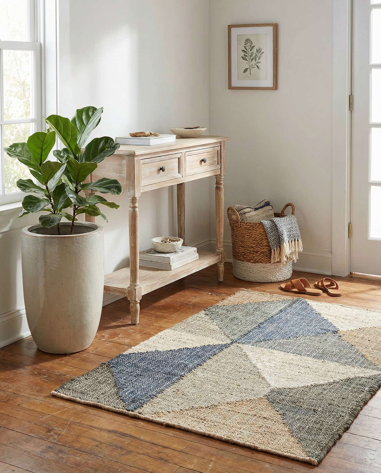 2' x 3' 1 Hand Woven Kala Handwoven Jute Rug