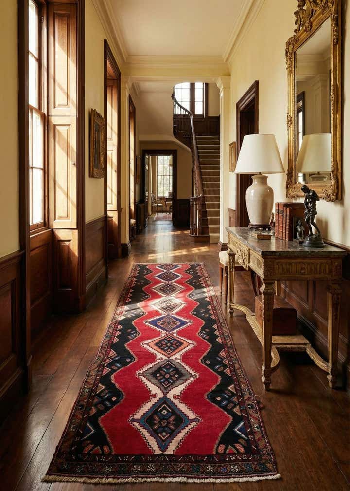 3' 2 x 10' 5 Hand Knotted Chenar Persian Wool Runner Rug