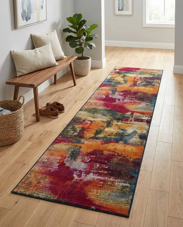 Detail image of 2' 7 x 12' Easy-Clean Modern Indoor / Outdoor Runner Rug