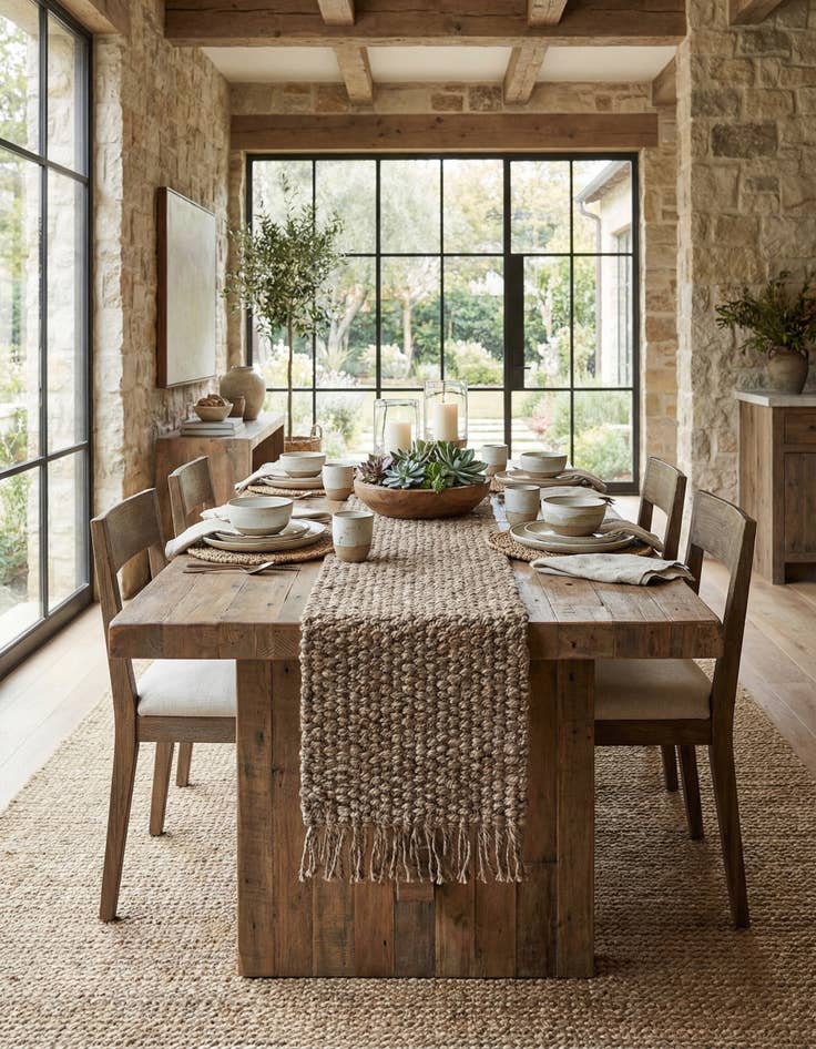 Detail image of  1' 2 x 8'  Hand Woven Chunky Jute Table Runner Rug