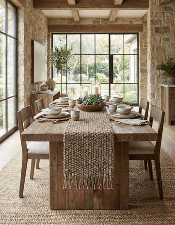 1' 2 x 8' Hand Woven Chunky Jute Table Runner Rug