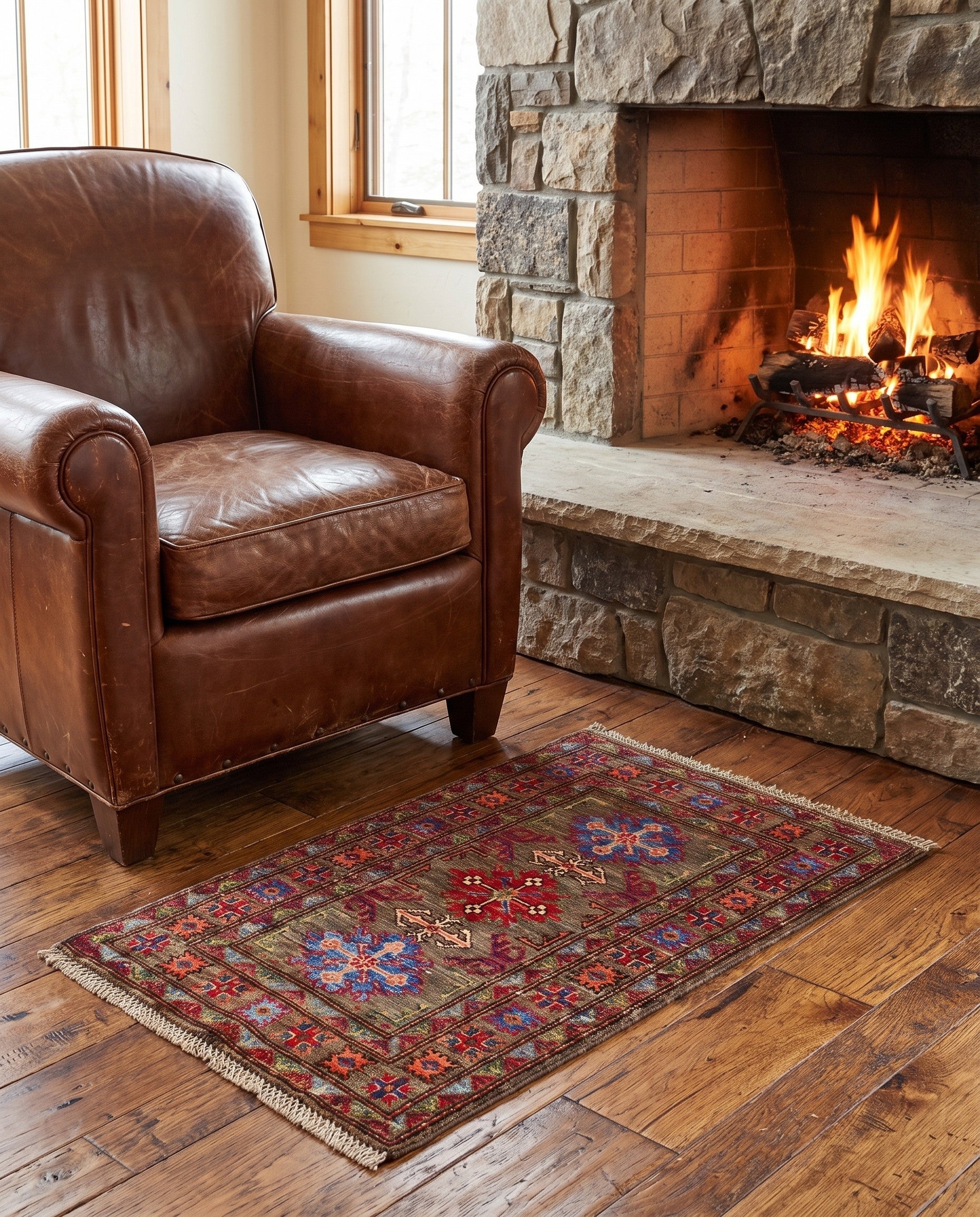 2' x 3' 1 Hand Knotted Kazak Rug