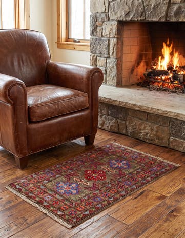 2' x 3' 1 Hand Knotted Kazak Rug