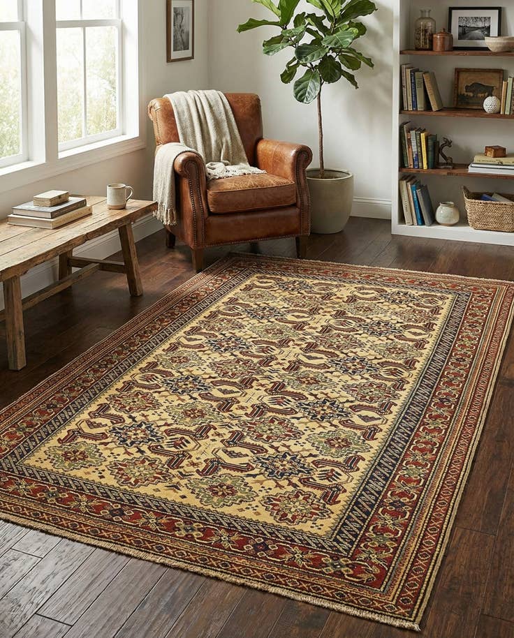 Detail image of 4' 10 x 5' 10 Hand Knotted Kazak Oriental Rug